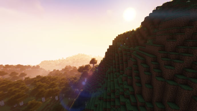 Um bioma de colinas extremas no servidor Minecraft.