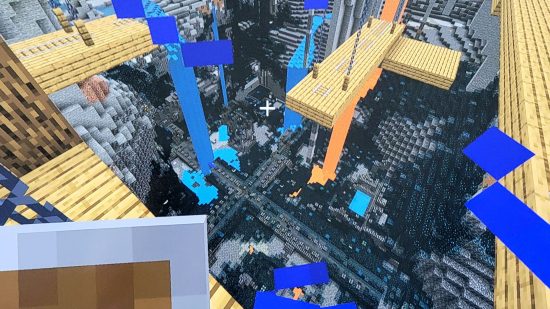 Minecraft seeds: Uma seed de cidade antiga mostra duas cidades antigas adjacentes abaixo de uma mina exposta do Minecraft